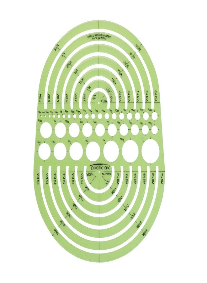 Pacific Arc Circles Radius Master Template Guide, from 1/2 Inch to 3 3/4 Inch Radius and 36 Perfect Circles from 3/64 to 1 Inches - Image 1